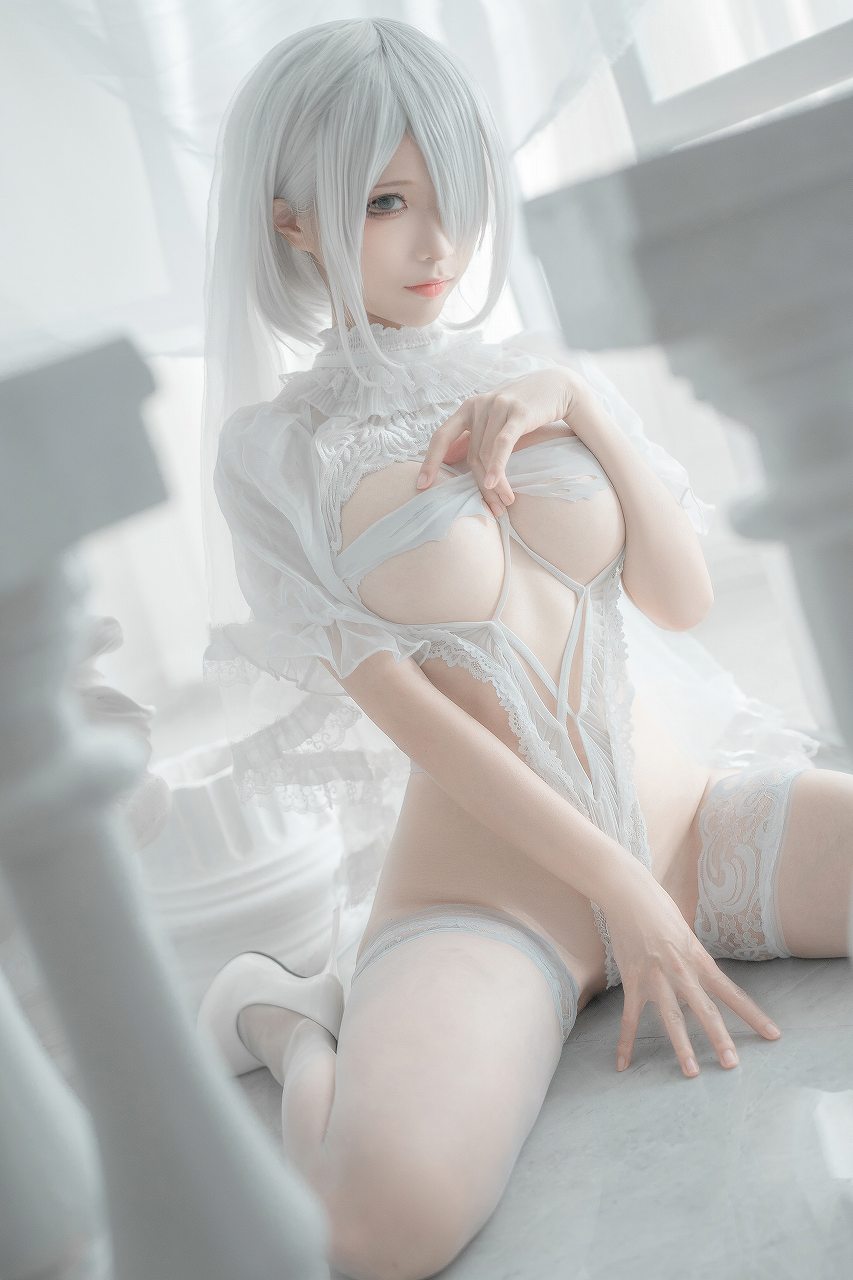 蠢沫沫 2B白婚纱 唯美cosplay巨乳写真欣赏 蠢沫沫 2B白婚纱 唯美cosplay巨乳写真欣赏